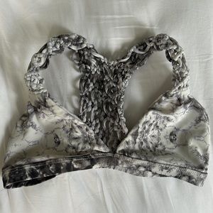 MIKOH black and white marble print bathing suit top